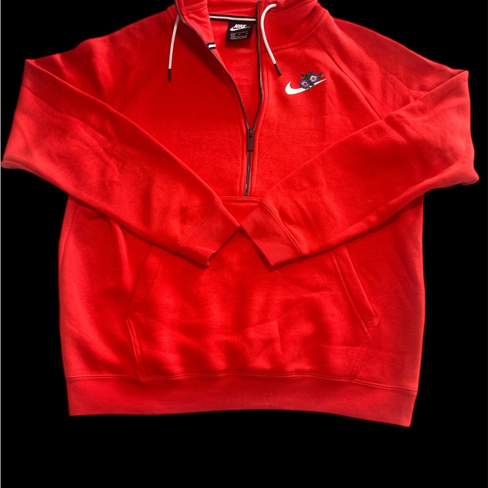 Nike Womens Half Zip Red Sweatshirt
